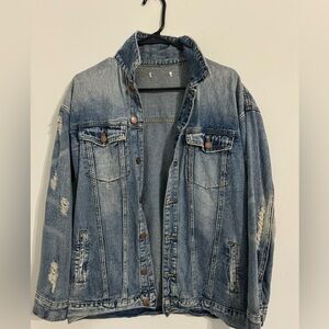 Denim distressed jacket
